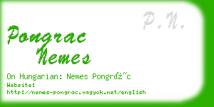 pongrac nemes business card